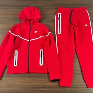 Nike Red Tracksuit with White and Black Details